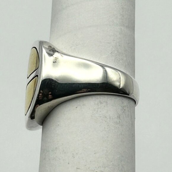 Robert Lee Morris RLM Studio 925 Sterling Two-Tone Signet Band Ring Size 7.25 - Picture 3 of 8